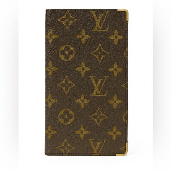 Authentic Louis Vuitton Brown Leather Long Monogram wallet Clutch - Picture 1 of 11